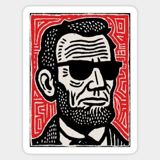 Psychedelic Abe Lincoln Sticker